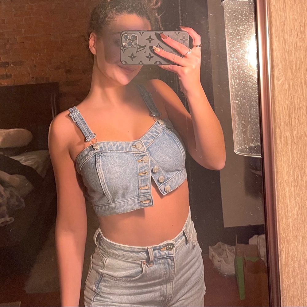 Denim crop top